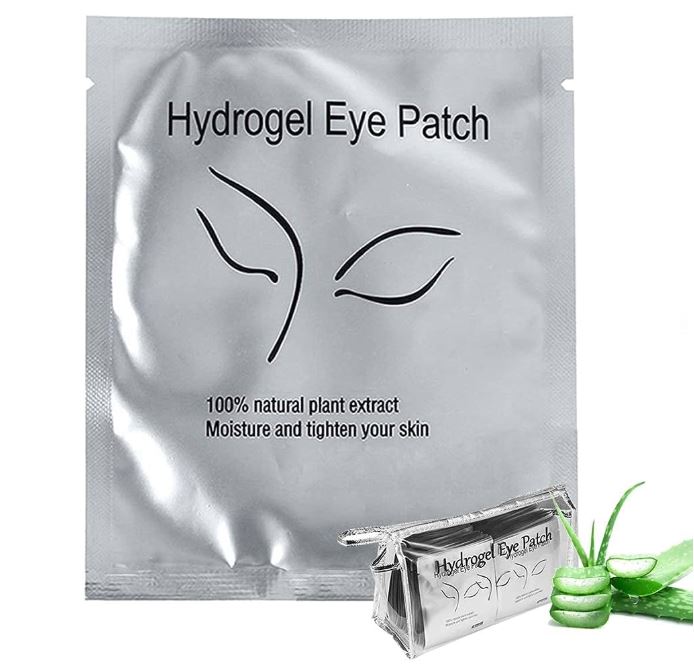Hydrogel under-eye patches for eyelash extensions – 50 pcs, smooth application, and skincare benefits.