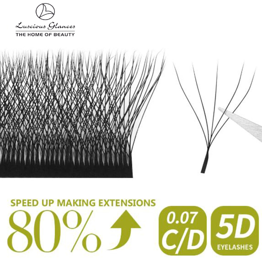 5d russian volume eyelash clusters – luscious glances w shaped lashes for easy application