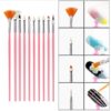 luscious glances nail art pen set – 15 pcs detailing brushes for salon quality nails
