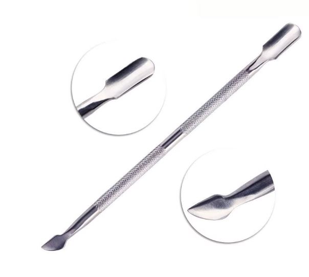 Luscious Glances Stainless Steel Cuticle Pusher – Dual-Ended, Ergonomic Nail Tool