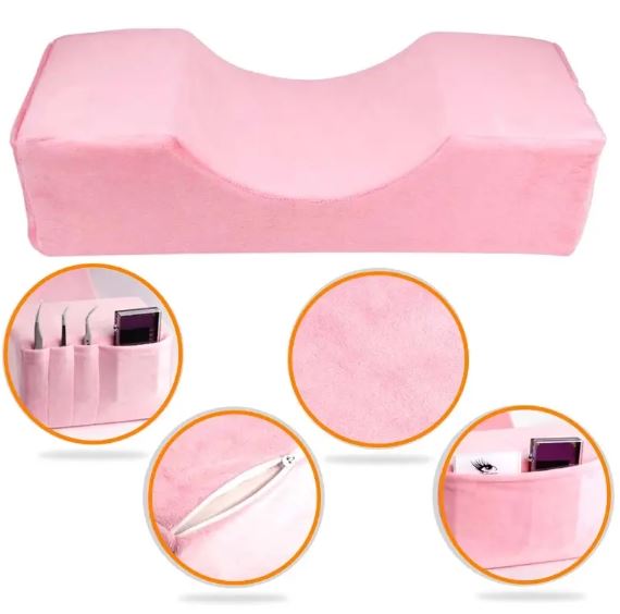 luscious glances u shape eyelash extension pillow – ergonomic lash tech neck support