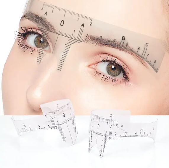 reusable transparent eyebrow ruler – soft plastic brow shaping tool by luscious glances