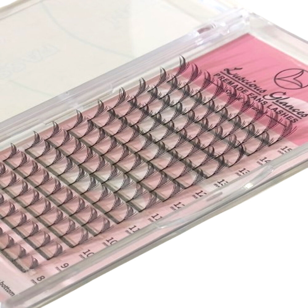 luscious glances pteris premade eyelash extension fans – fast pre fanned, handmade lash tower