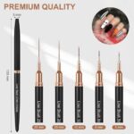 5-piece metallic nail art pen set for detailed, shimmering nail designs — precision tools for professional nail artists.