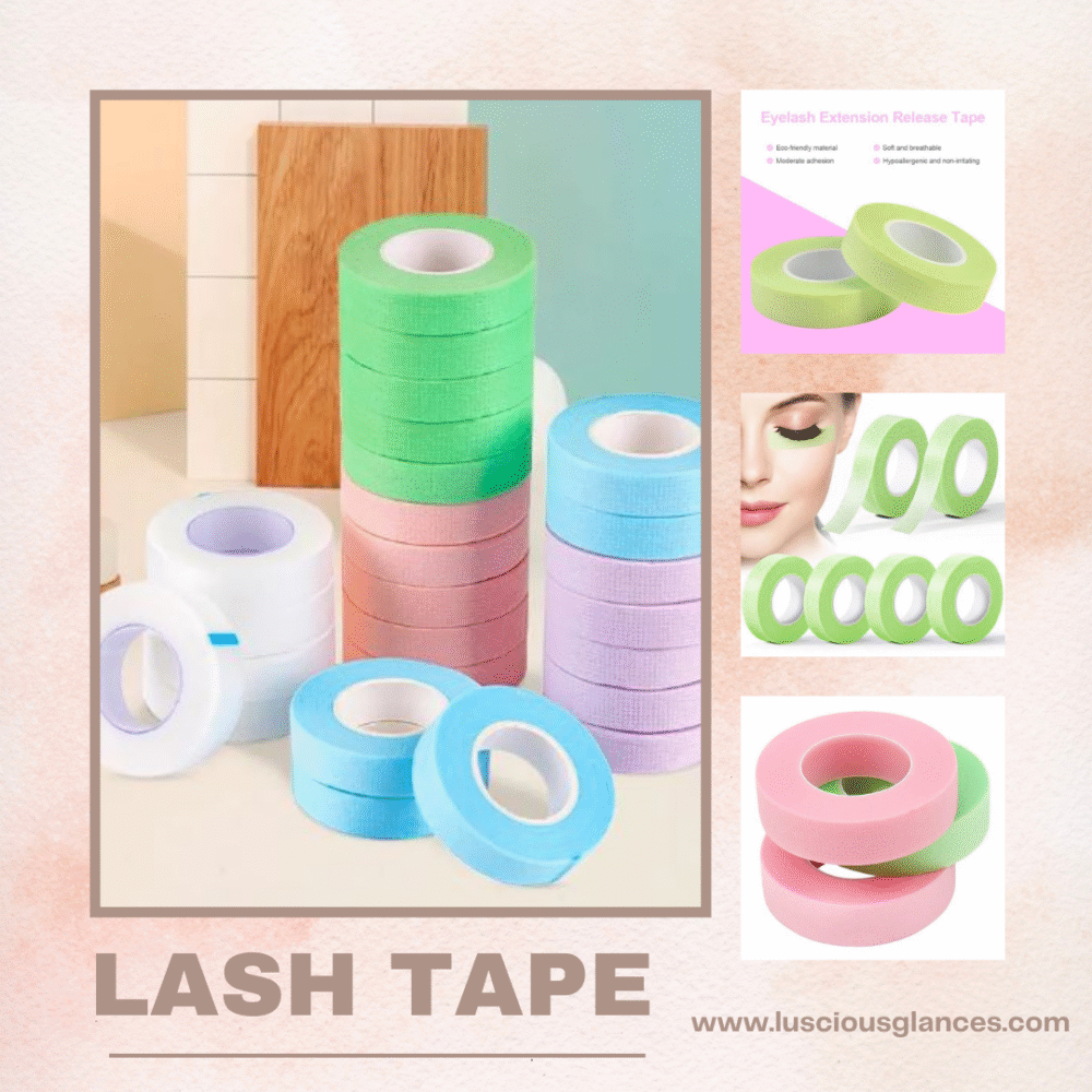 luscious glances disposable eyelash extension tape – non woven fabric, gentle & breathable