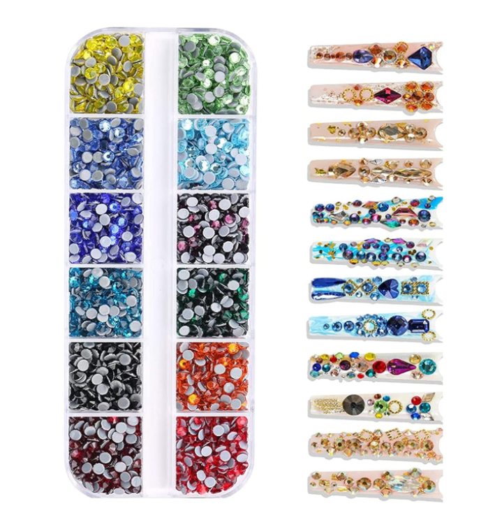 luscious glances 12 color laser mixed circle nail glitter sequins – round 3d nail art