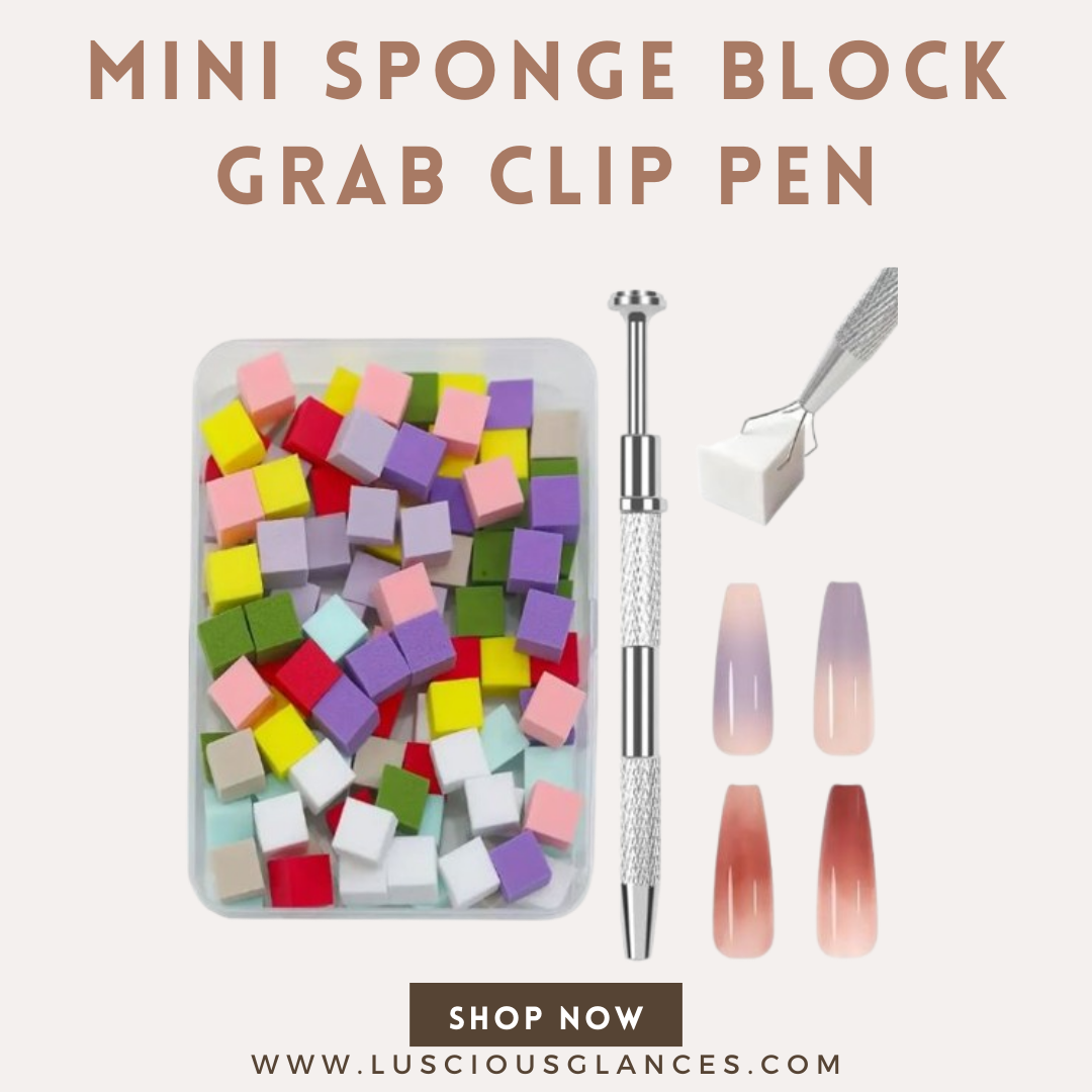 mini sponge block & grab clip pen combo – luscious glances beauty essential