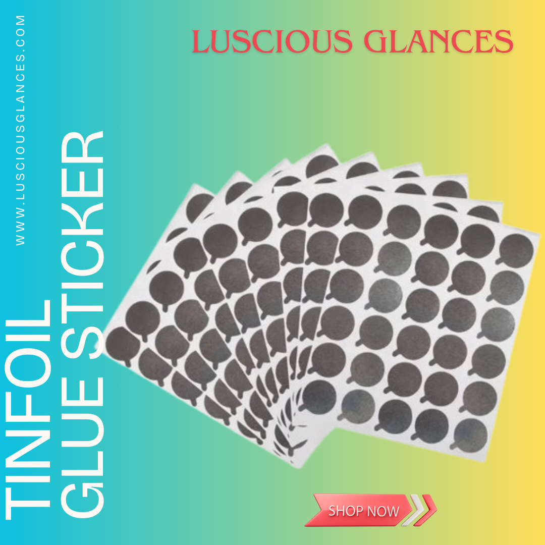 Disposable eyelash glue holder stickers – 300 tinfoil pads for secure, mess-free adhesive use during lash extensions.