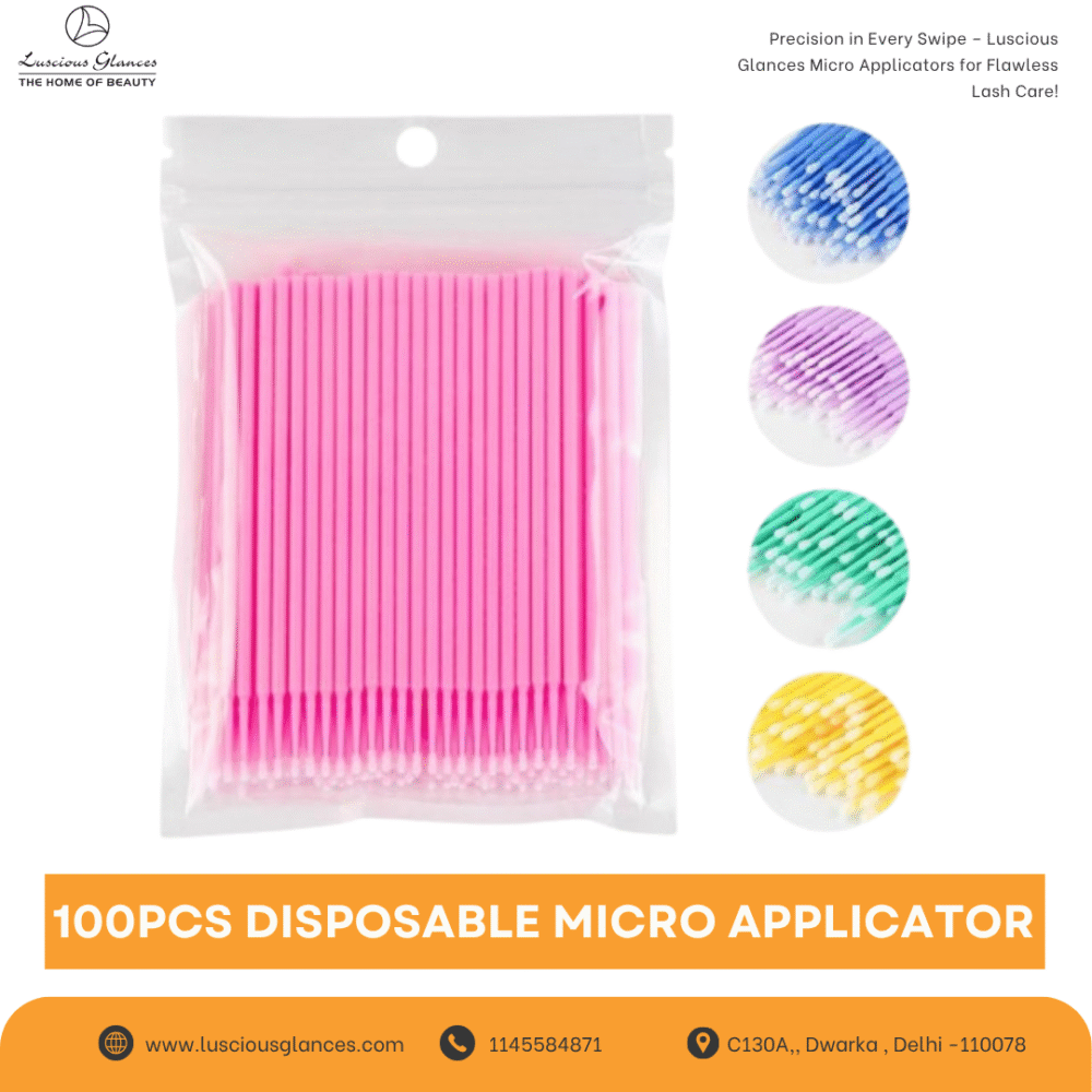 luscious glances eyelash micro brushes – precision individual applicators for lash & brow care