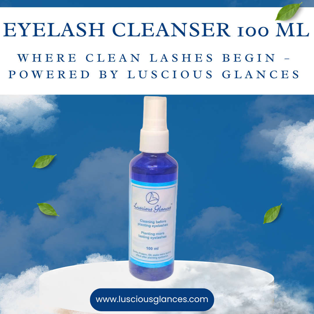 Luscious Glances Gentle Lash Extension Cleaner Spray – Hypoallergenic, Oil-Free Lash Cleanser (100 ml)
