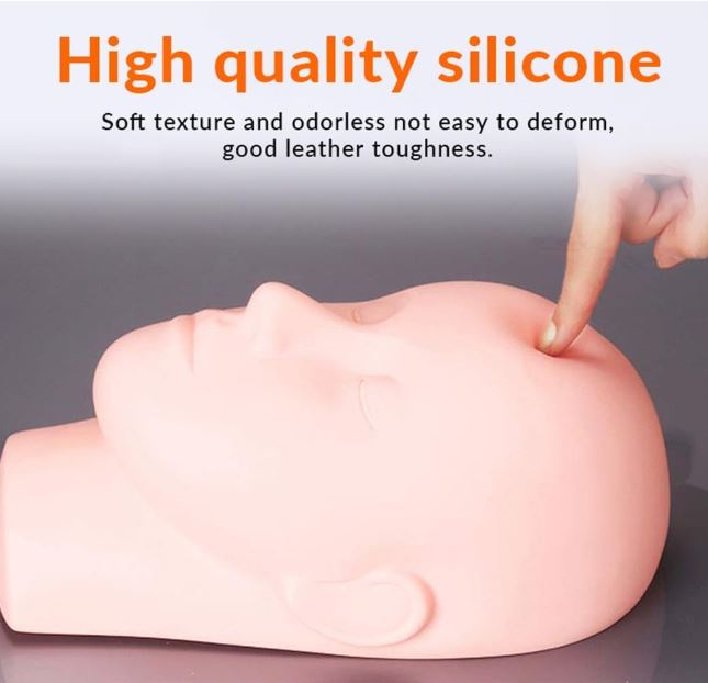 Luscious Glances Eyelash Extension Practice Dummy – realistic silicone mannequin head for lash training and practice