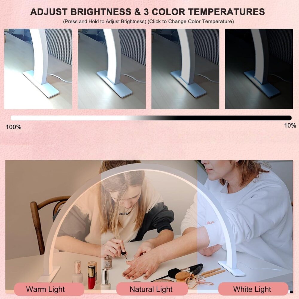 luscious glances big size arc led table lamp – half moon ring light uv diamond nail art lamp
