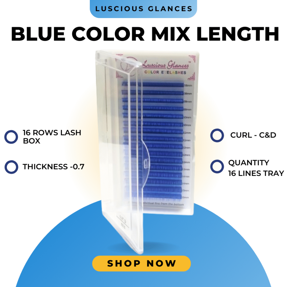 Blue Color Mix Human Hair Lash Extensions – Premium bold blue lashes by Luscious Glances