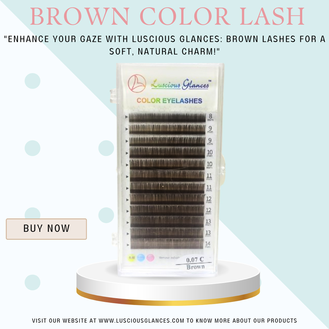 Brown Eyelash Extensions by Luscious Glances – soft, natural mixed length lash box for everyday wear