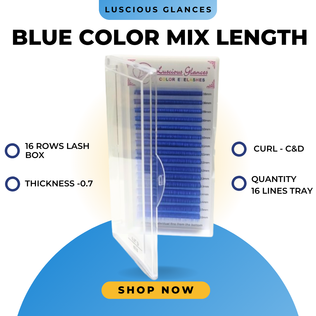 Blue Color Mix Human Hair Lash Extensions – Premium bold blue lashes by Luscious Glances