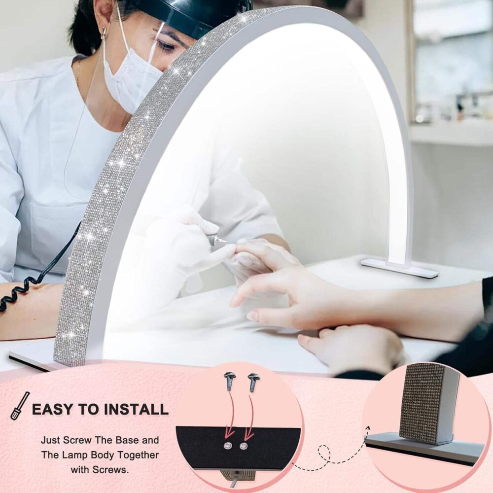 luscious glances big size arc led table lamp – half moon ring light uv diamond nail art lamp