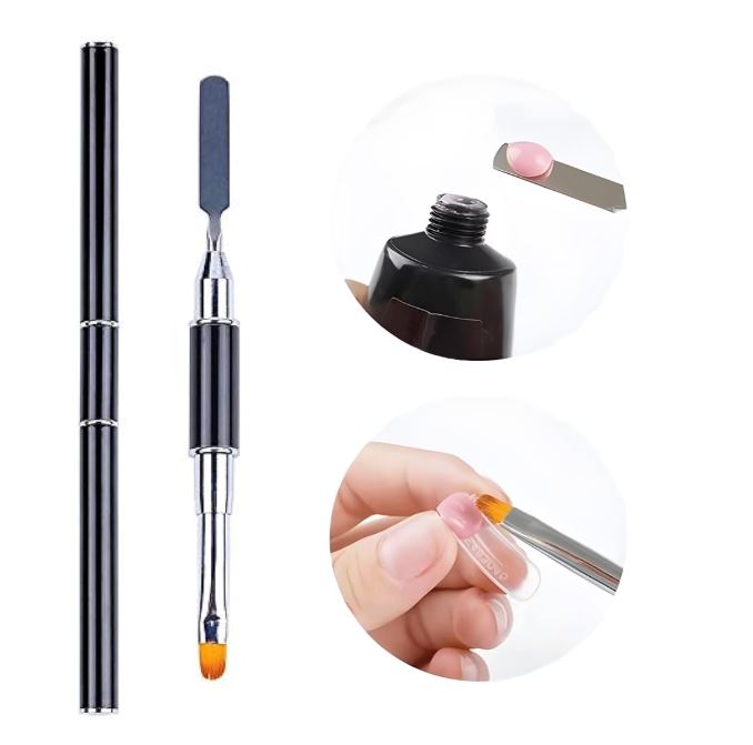 Luscious Glances Dual-Ended Poly Gel Brush & Picker – Professional nail extension tool with brush and spatula