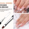 luscious glances dual ended poly gel brush & picker – pro nail tool