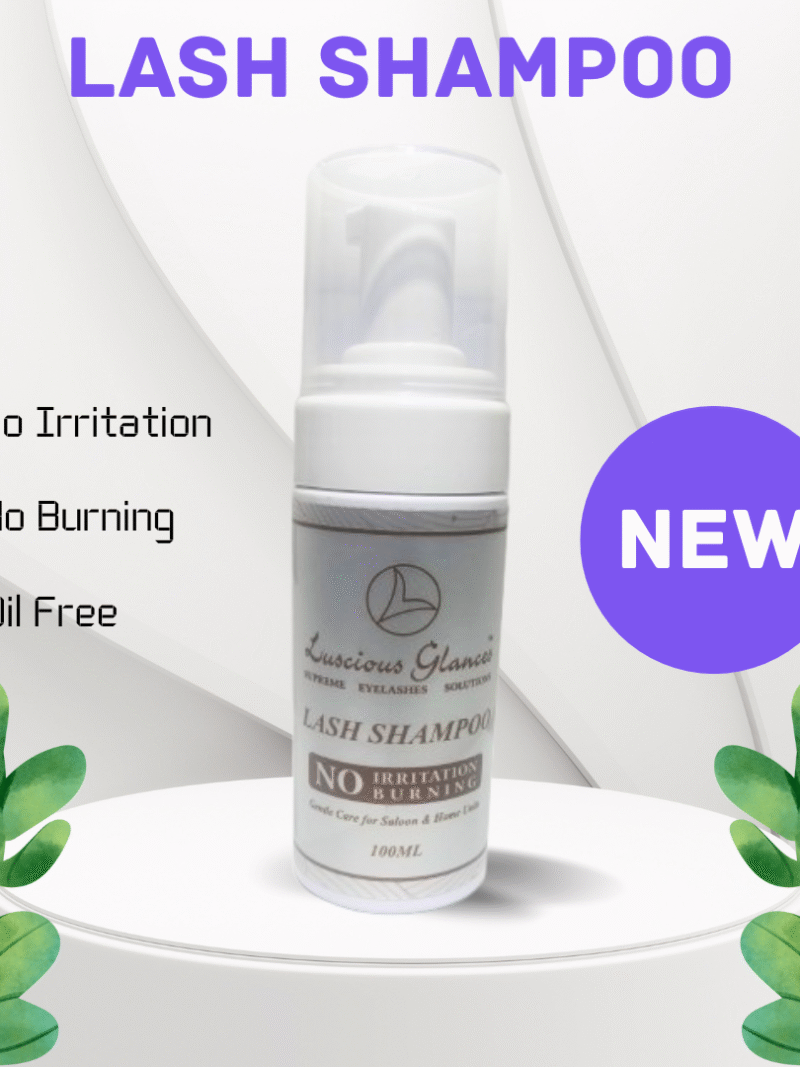 Luscious Glances Eyelash Extension Shampoo 100ml – Oil-free foaming cleanser for safe lash extension care