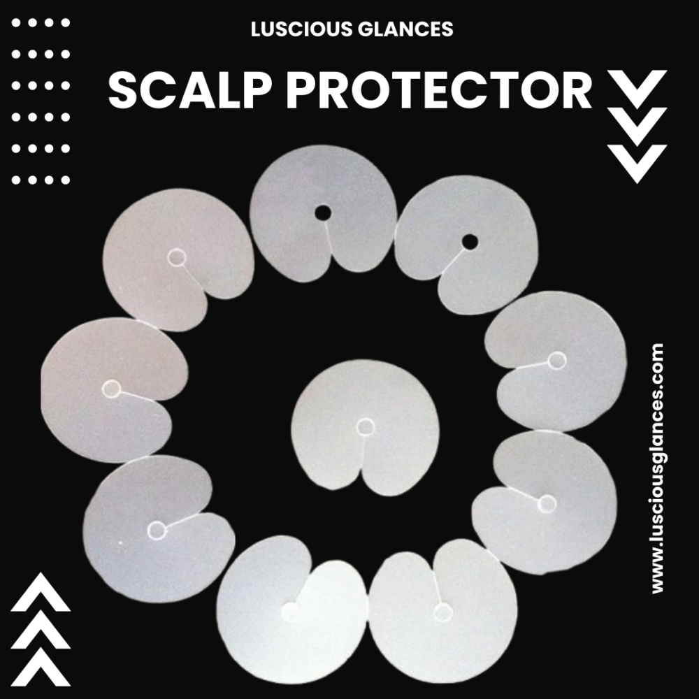 luscious glances scalp protector for hair extensions – heat shield guards for safe styling