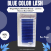blue color mix human lashes by luscious glances – premium lash box