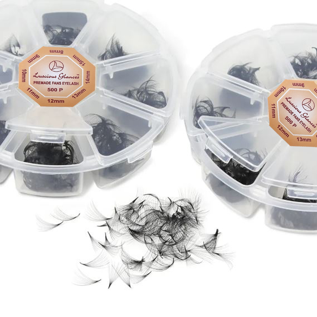 Luscious Glances 500 pcs mix length loose fan eyelash extensions – pre-made volume lash fans for professionals