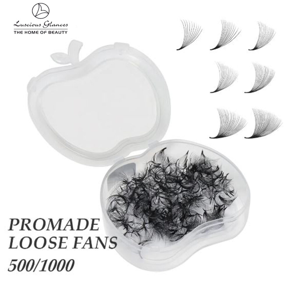 luscious glances loose fan eyelash extensions – 500 pcs individual length lashes