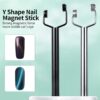 luscious glances 3 in 1 cat eye magnet stick – triple head y shape nail art tool for stunning cat eye polish