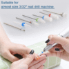 luscious glances 7 piece steel nail drill bit set – multifunctional grinding tools with ceramic milling cutters