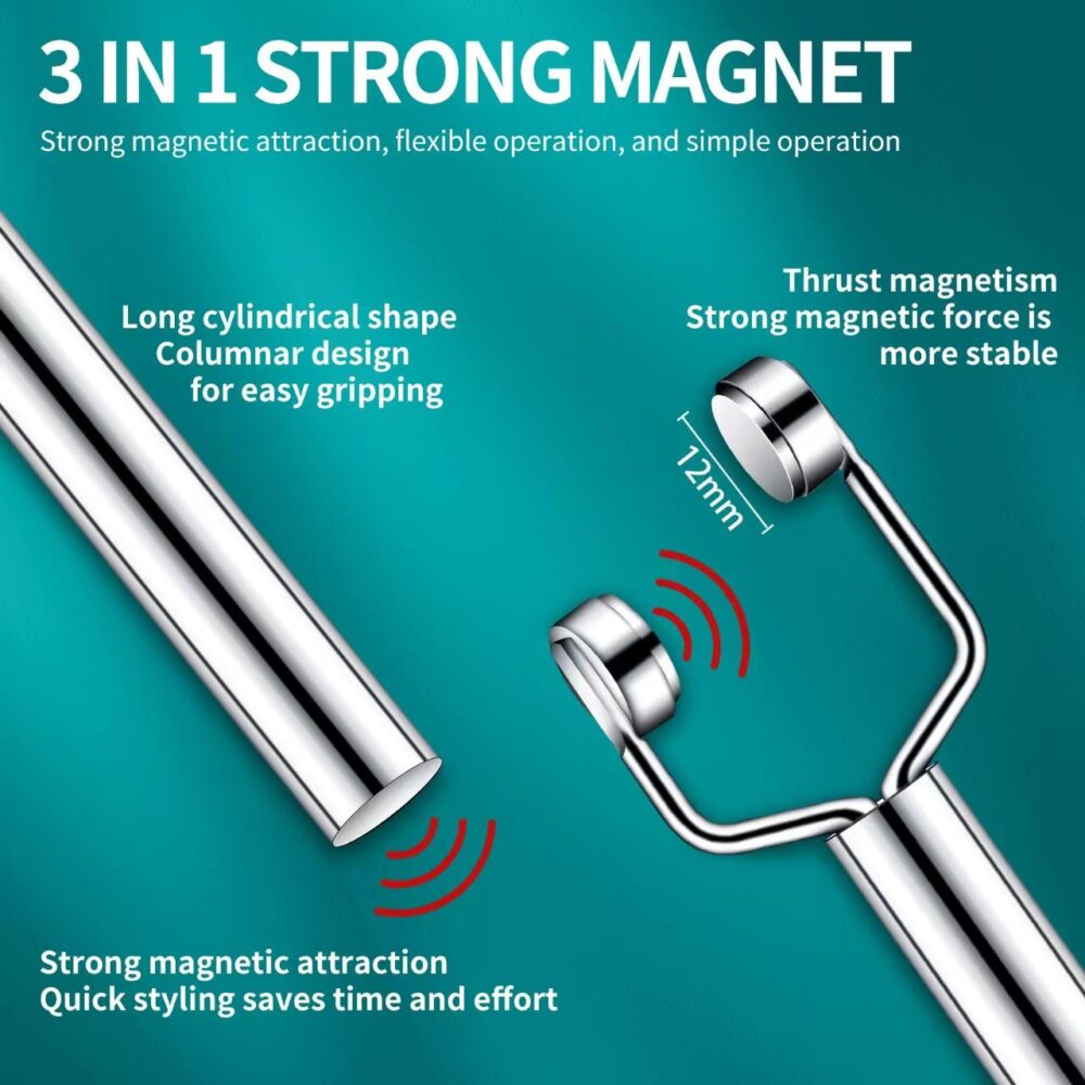 luscious glances 3 in 1 cat eye magnet stick – triple head y shape nail art tool for stunning cat eye polish