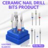 “7-Piece Steel Nail Drill Bit Set with Ceramic Milling Cutters – Variety of Shapes for Nail Styling”